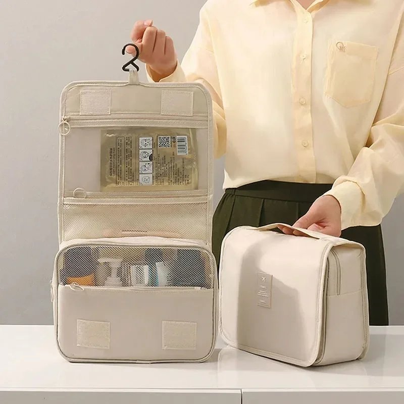Beige Hanging Wash Bag