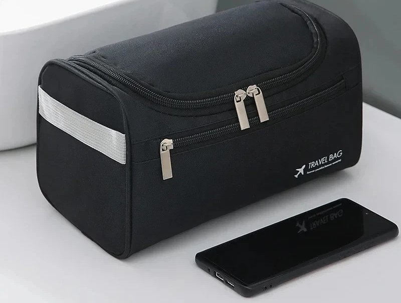 Black Hanging Travel Wash Bag