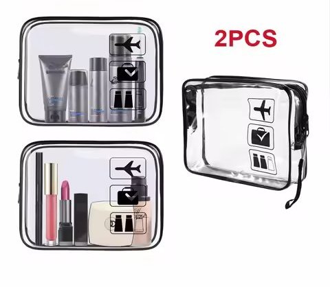 Clear Airport Liquids Bags, Pack of Two