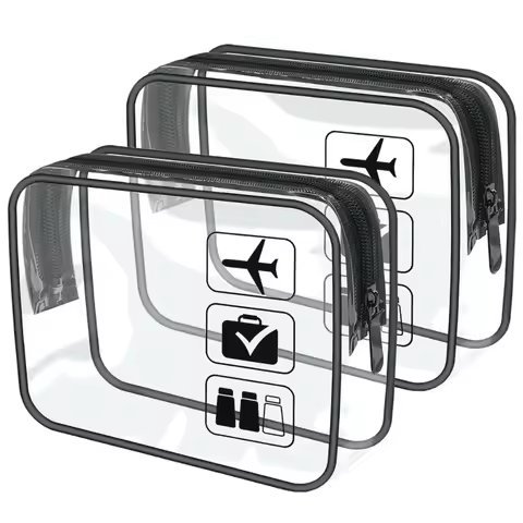 Clear Makeup Bags, Pack of Two