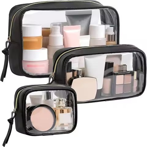 Clear Toiletry Bag Set of Three