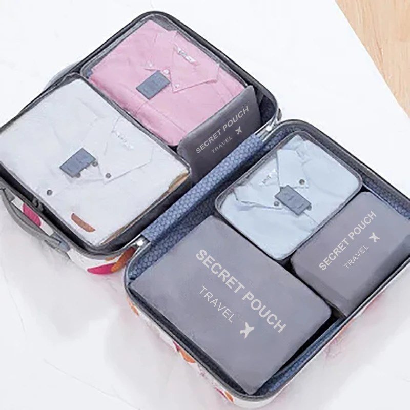 Grey Packing Cube Set, Six Pieces