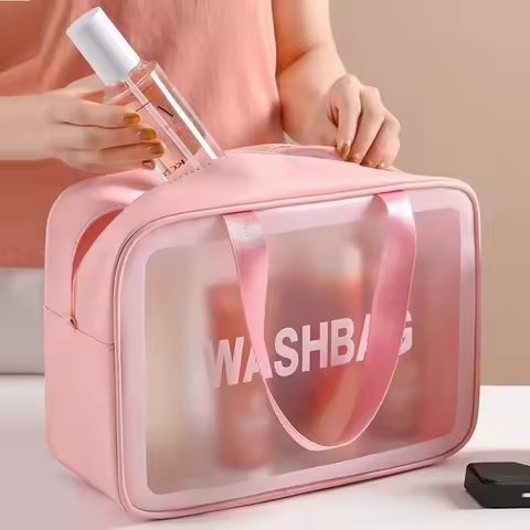 Pink Frosted Wash Bag