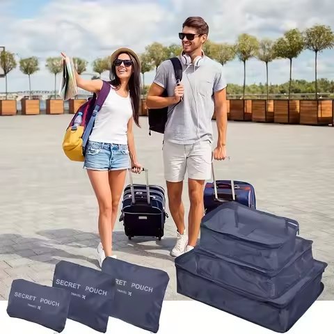 Six-Piece Navy Packing Cube Set