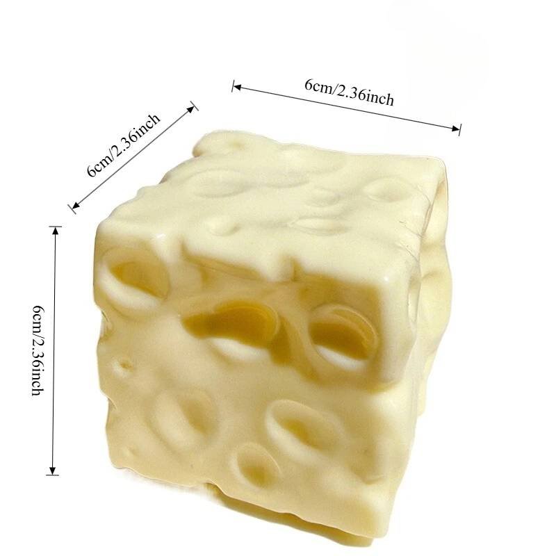 Taba Squishy Cheese Cube Stress Ball Shapeable Squeeze Ball 
